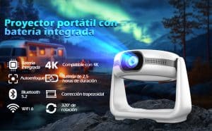 K1 projector with 180° swivel mount for flexible viewing in any direction