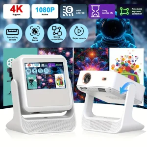 بروجيكتر ذكي FHD 1080p مع نظام Android 12 ودعم 4K من كويت ماركت