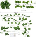 Decorative green leaf lighting, battery-operated, easy to install, no electrical wires