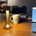 مصباح طاولة لاسلكي ذهبي مناسب لركن القهوة والمقاهي